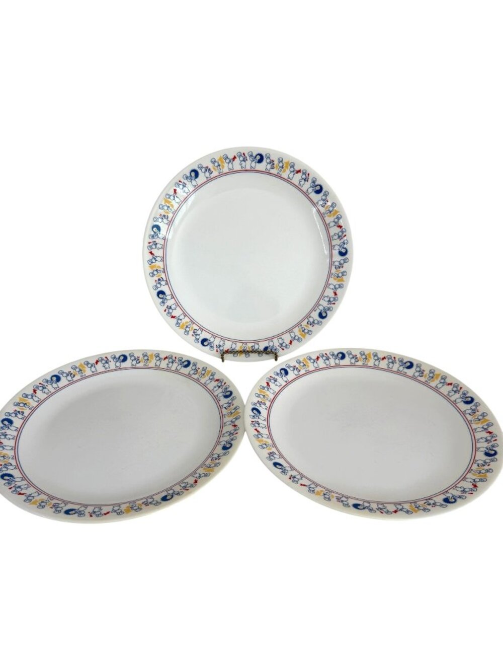3 Corelle Pillsbury Doughboy Marching Band 10” Dinner Plates‎ USA Vintage 1991